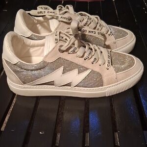Zadig & Voltaire Silver and White Sneakers